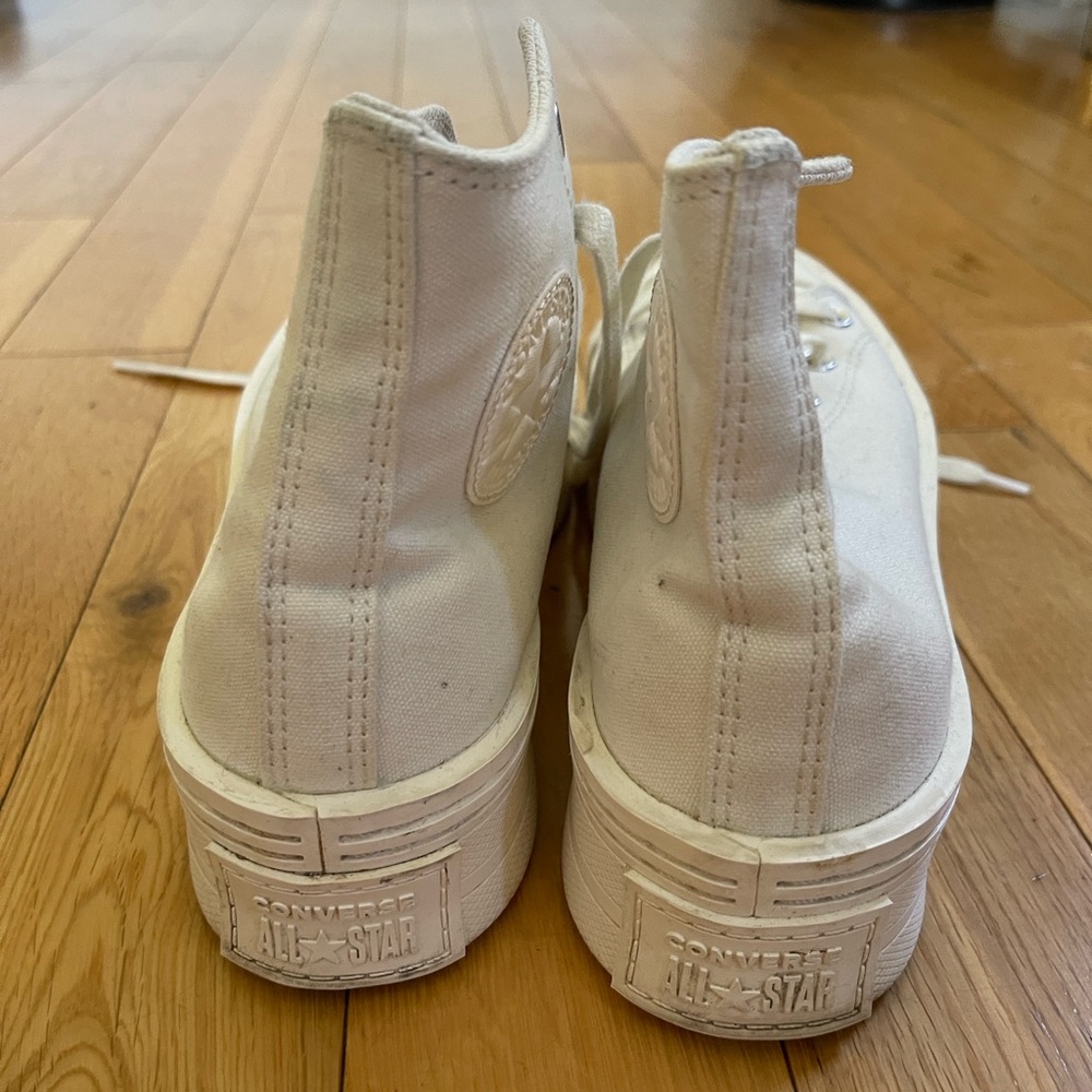 Converse Women's Cream High-Top Sneakers - Picture 4 of 4